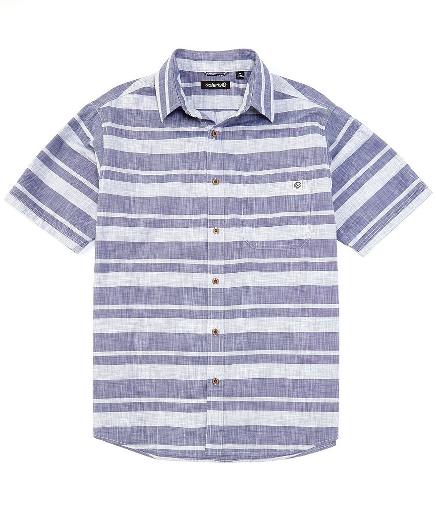 Solaris Short-Sleeve Horizontal Striped Sportshirt