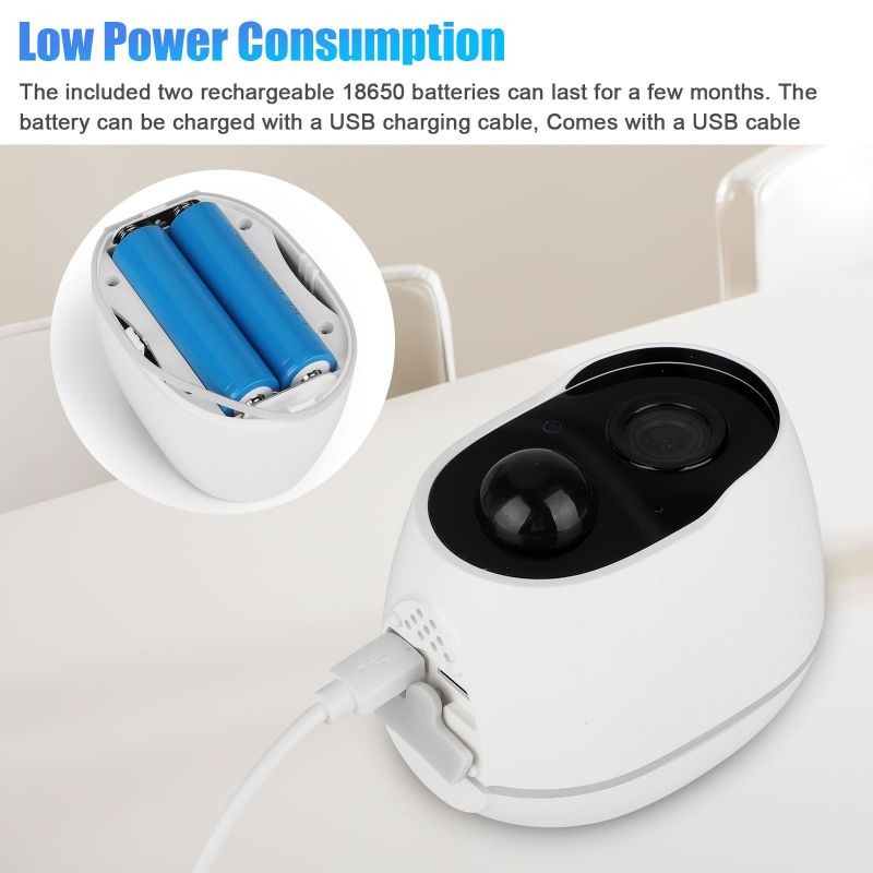 Outdoor Security IP Camera, Wireless Rechargeable Battery Powered Camera, 1080P WiFi Surveillance Camera for Home with Night Vision, Two Way Audio, PIR Motion Detection, IP66 Waterproof