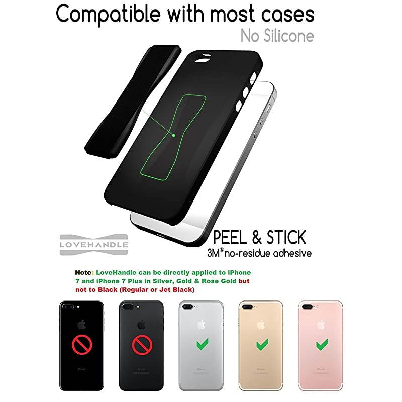 Universal Grip For Smartphone and Mini Tablet BLACK Elastic Strap with Black Base