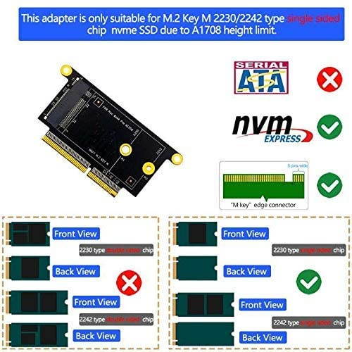 NGFF M.2 NVMe Key M 2230/2242 Type Adapter for MacBook A1708 Model