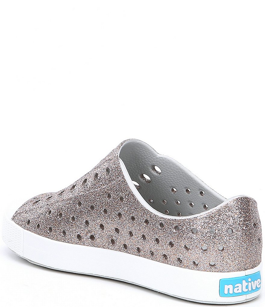 Native Girls' Jefferson Bling Glitter Perforated Slip-On Sneakers (Toddler)
