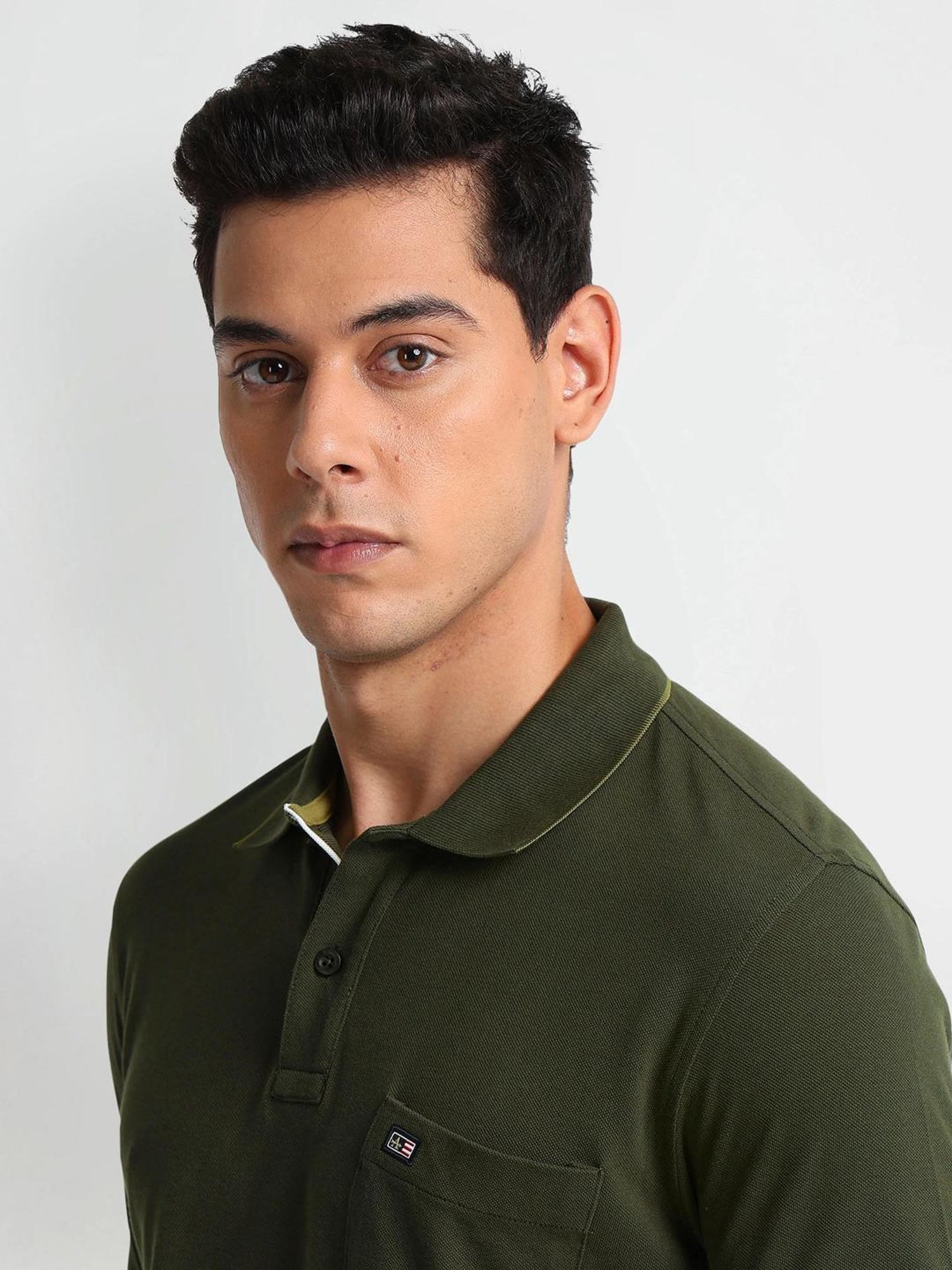 Arrow Sports Green Regular Fit Polo T-Shirt