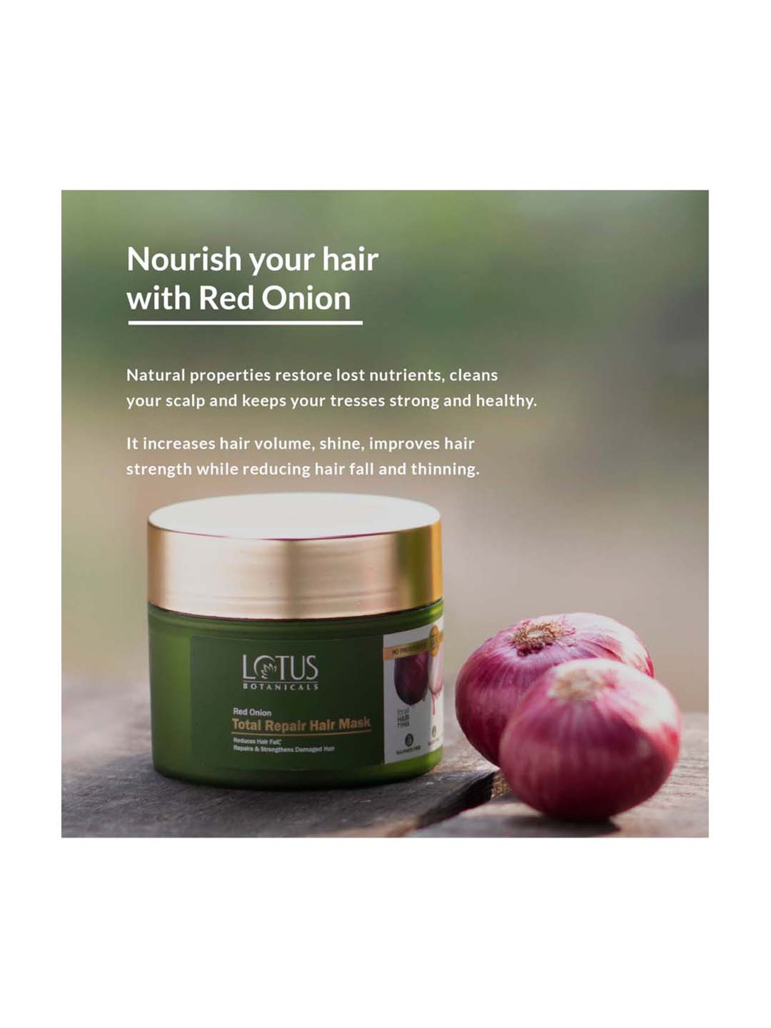 Lotus Botanicals Red Onion Total Repair Hair Mask - 200 gm