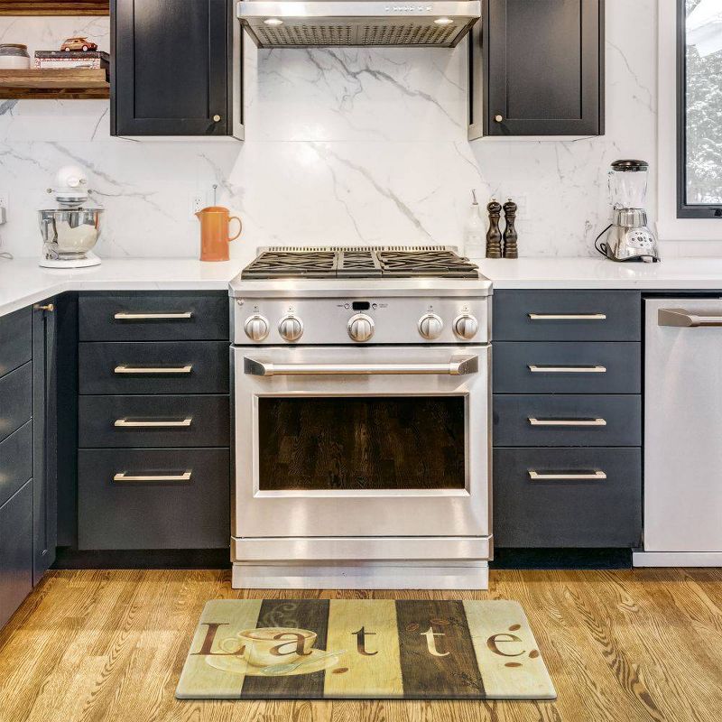 Home Dynamix 19" x 35" Latte Sign Kitchen Mat Brown