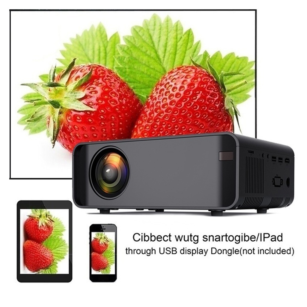 Home Pocket Movie Projector 4k 1080P Full-HD LCD Display US Standard Black