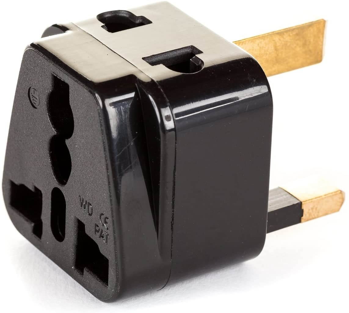 OREI 2 in 1 USA to UK/Hong Kong Adapter Plug (Type G) - 2 Pack, Black