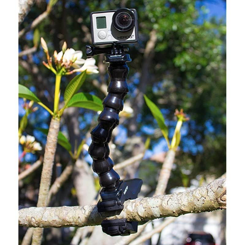 Jaws Flex Clamp Mount with Adjustable Gooseneck Compatible with GoPro Hero 9 8 7 6 5 4 Session 3+ 3 2 1 Max Hero 2018 Fusion DJI Osmo Action Cameras