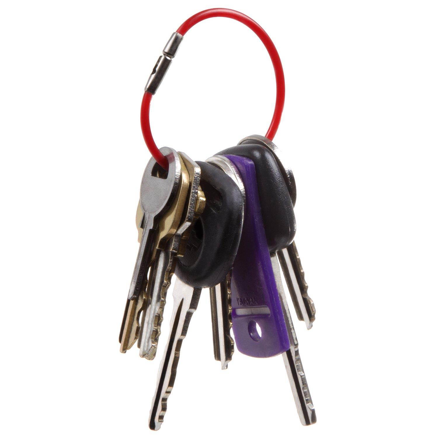 Aeroflex - 5" Red Steel Key Ring (10 Pack)