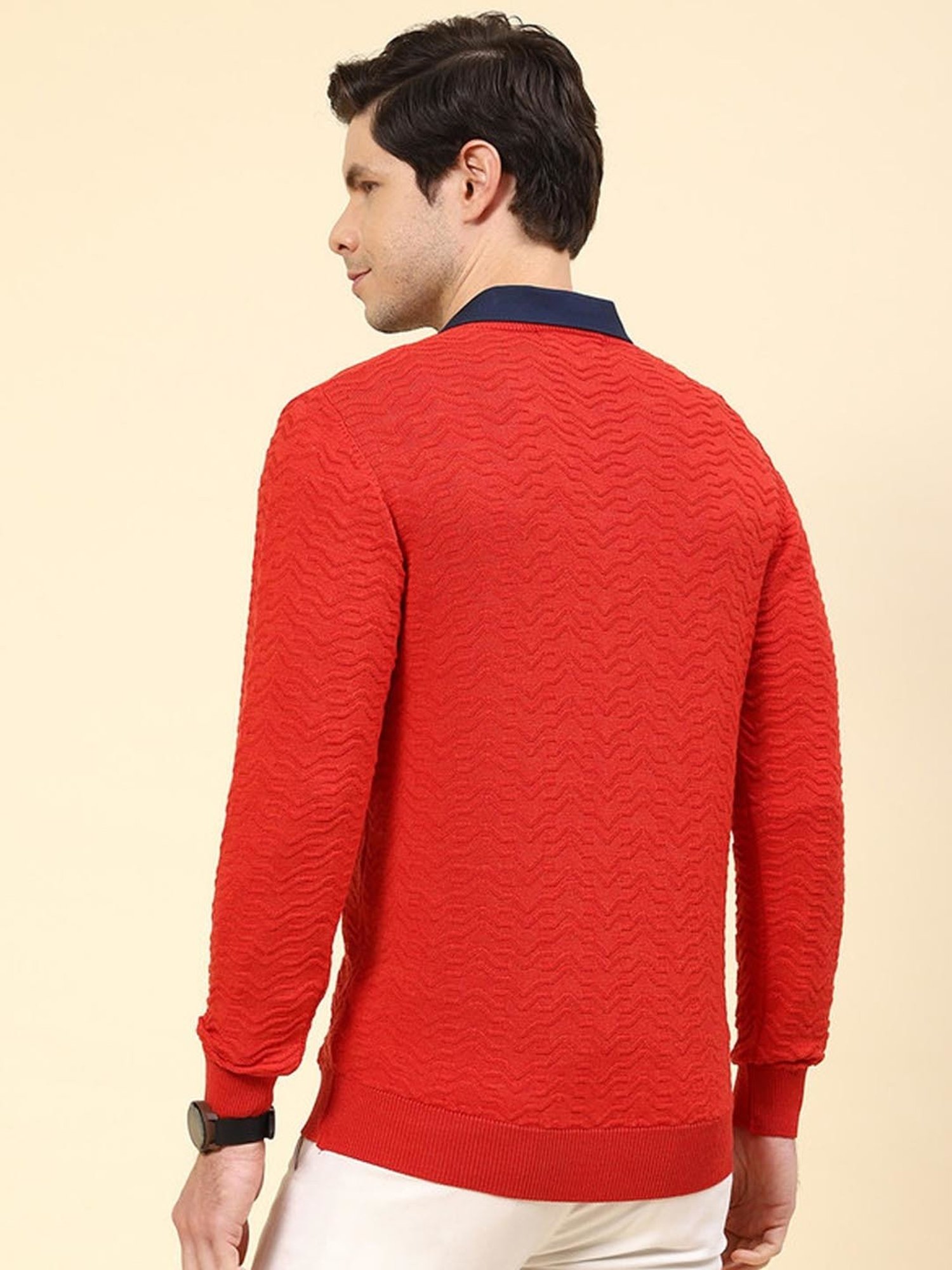 Monte Carlo Red Regular Fit Wool Pullover