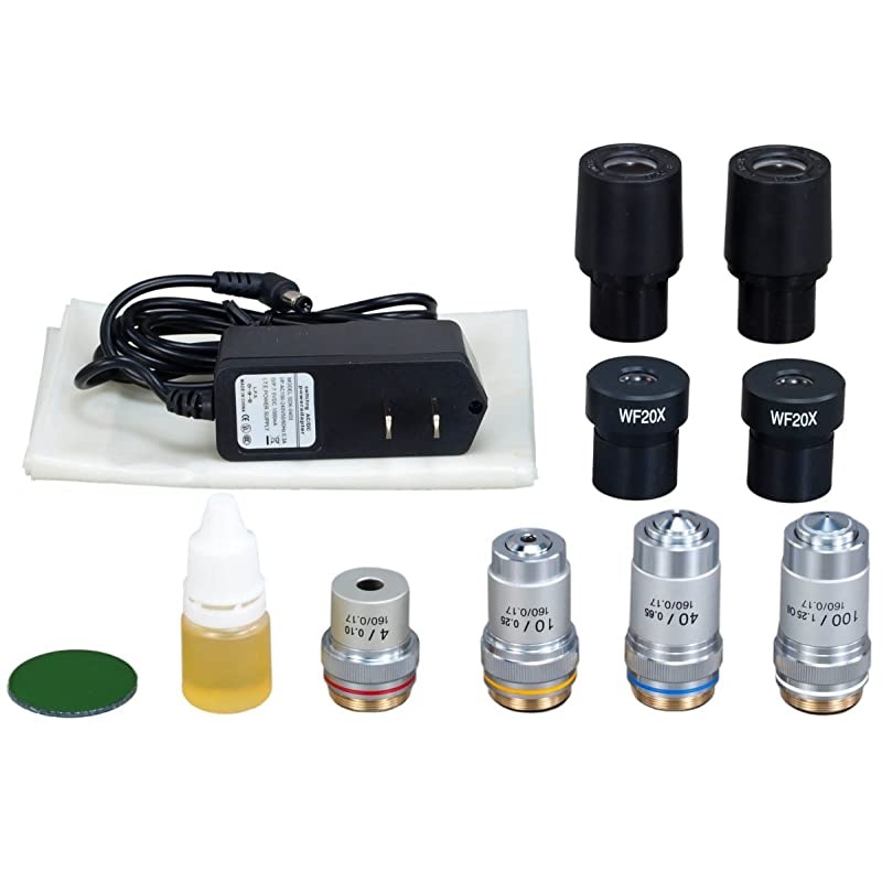 40X-2000X Binocular Compound LED Microscope with Glass Slides & Covers