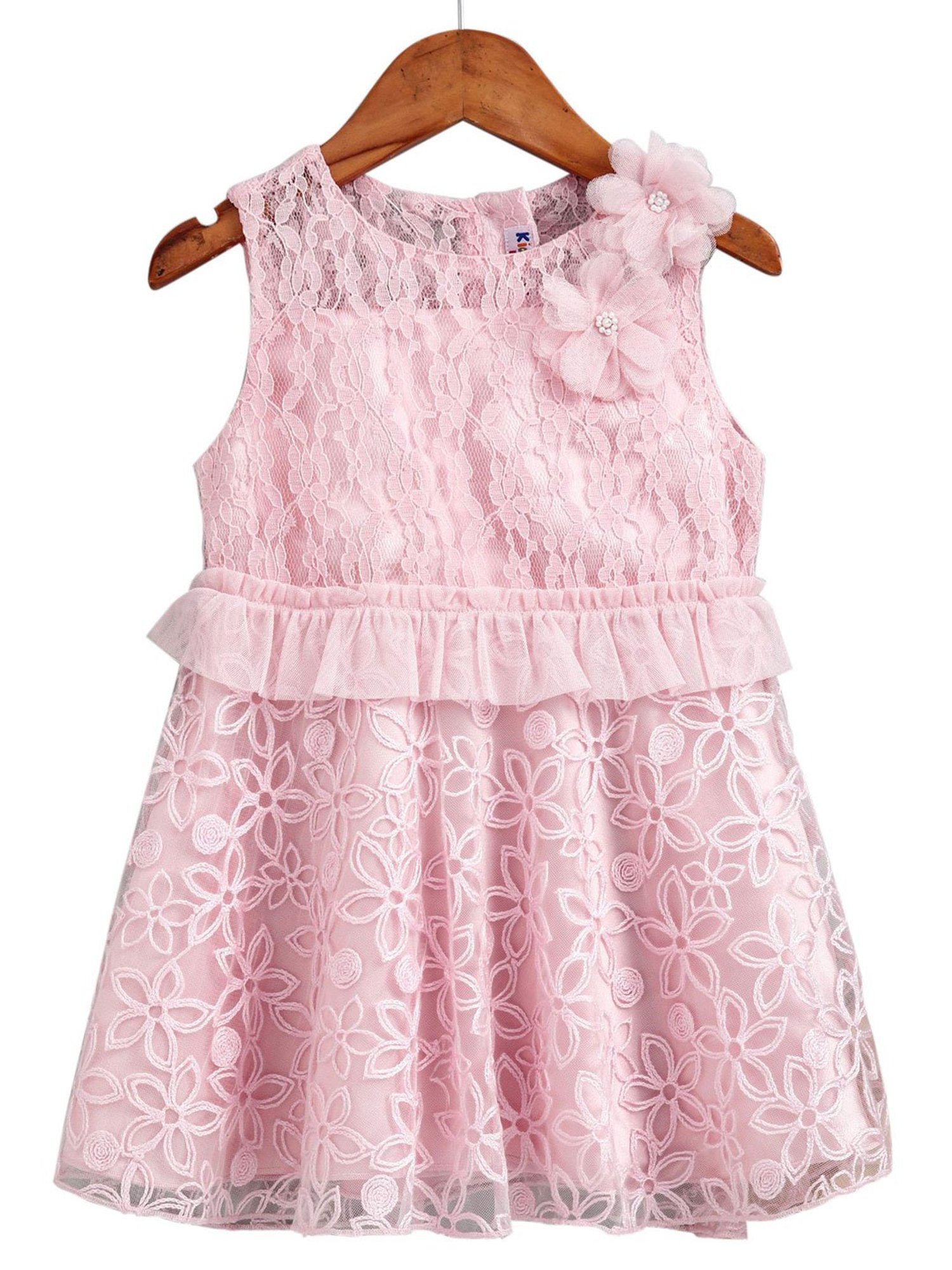 KidsDew Kids Pink Applique Dress
