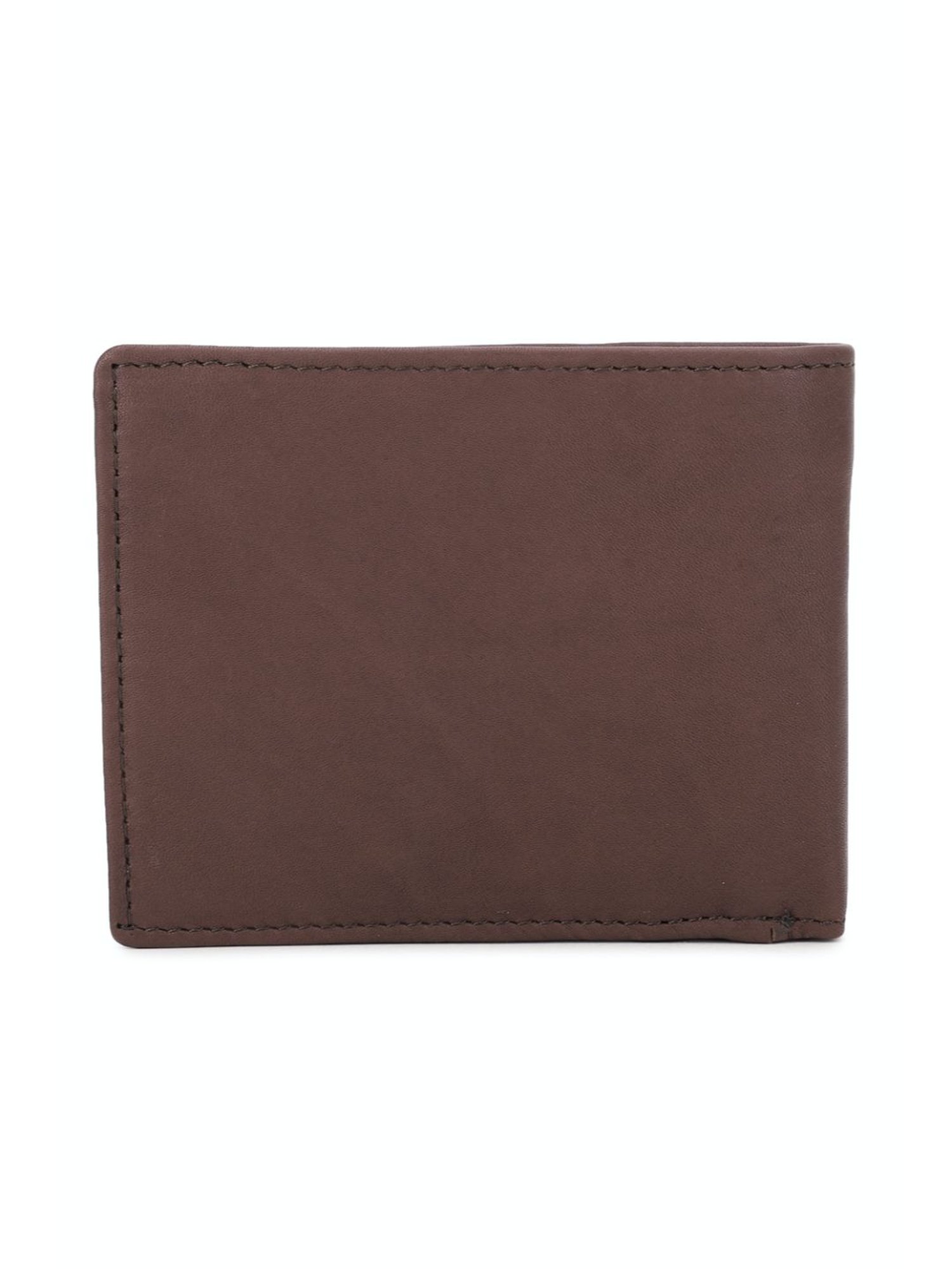 Louis Philippe Brown Solid Bi-Fold Wallet for Men