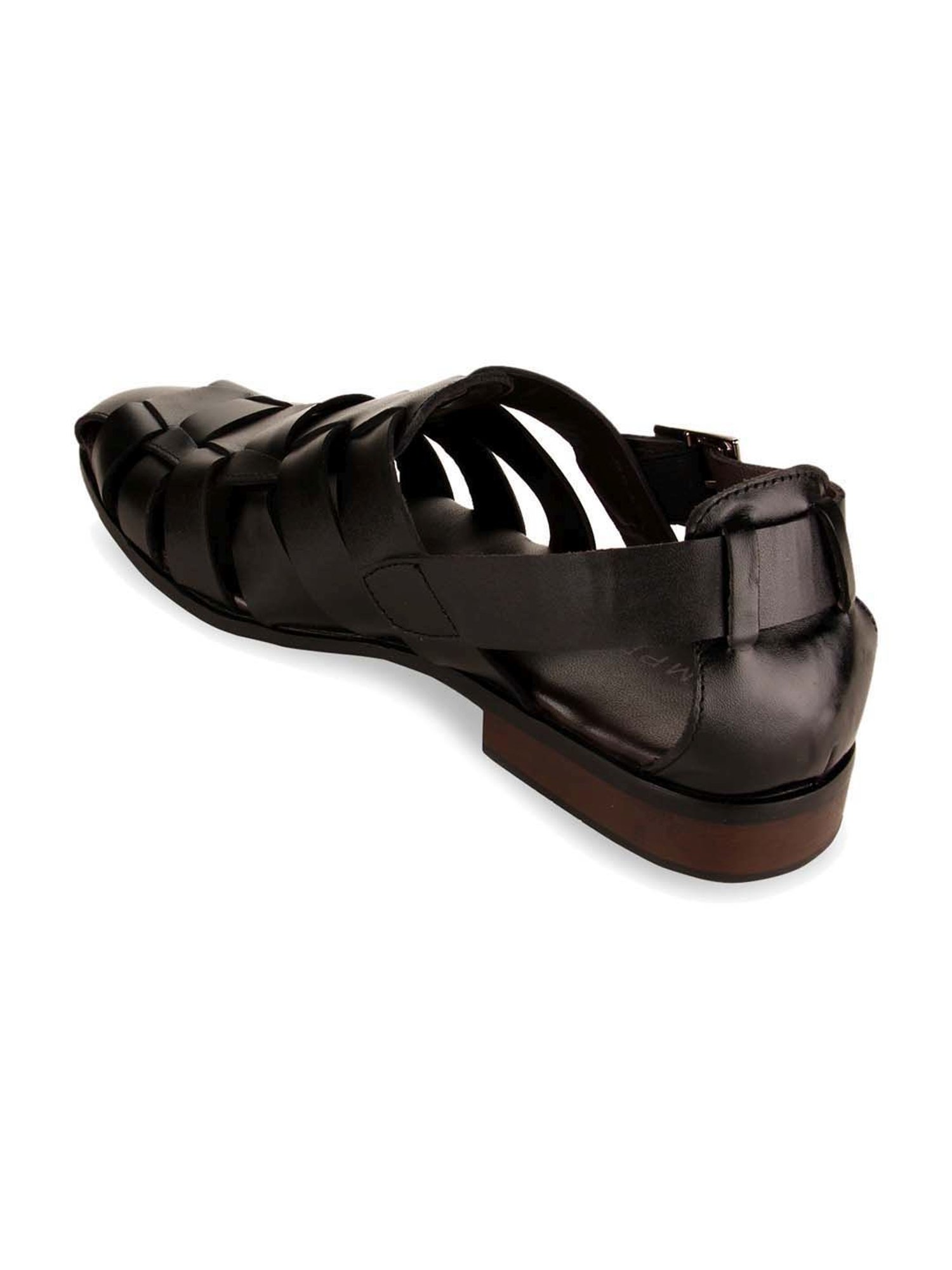 Imperio by Regal Men's Black Fisherman Sandals