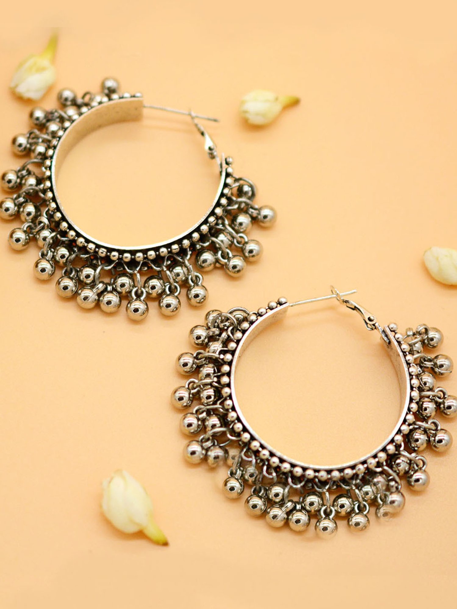 Teejh Gungroo Silver Bali Earrings