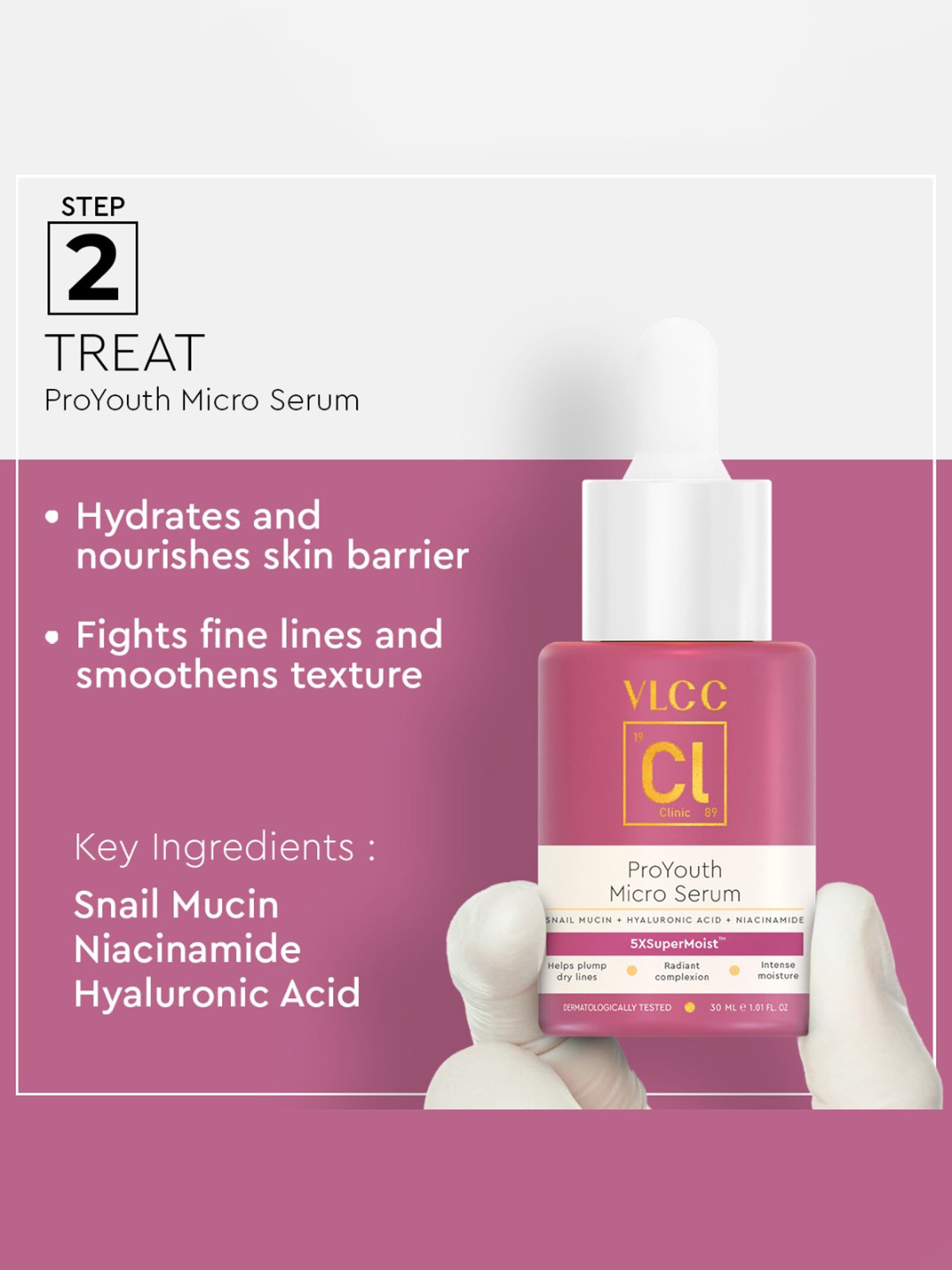 VLCC Clinic Spot Clarifying Face Wash, ProYouth Micro Serum & Bio Cream Combo