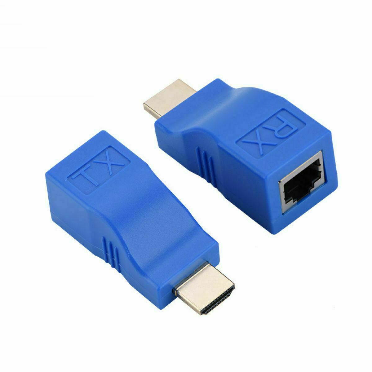 2Pcs 1080P HDMI To RJ45 Over Cat 5e/6 Network Cable Extender Converter Adapter