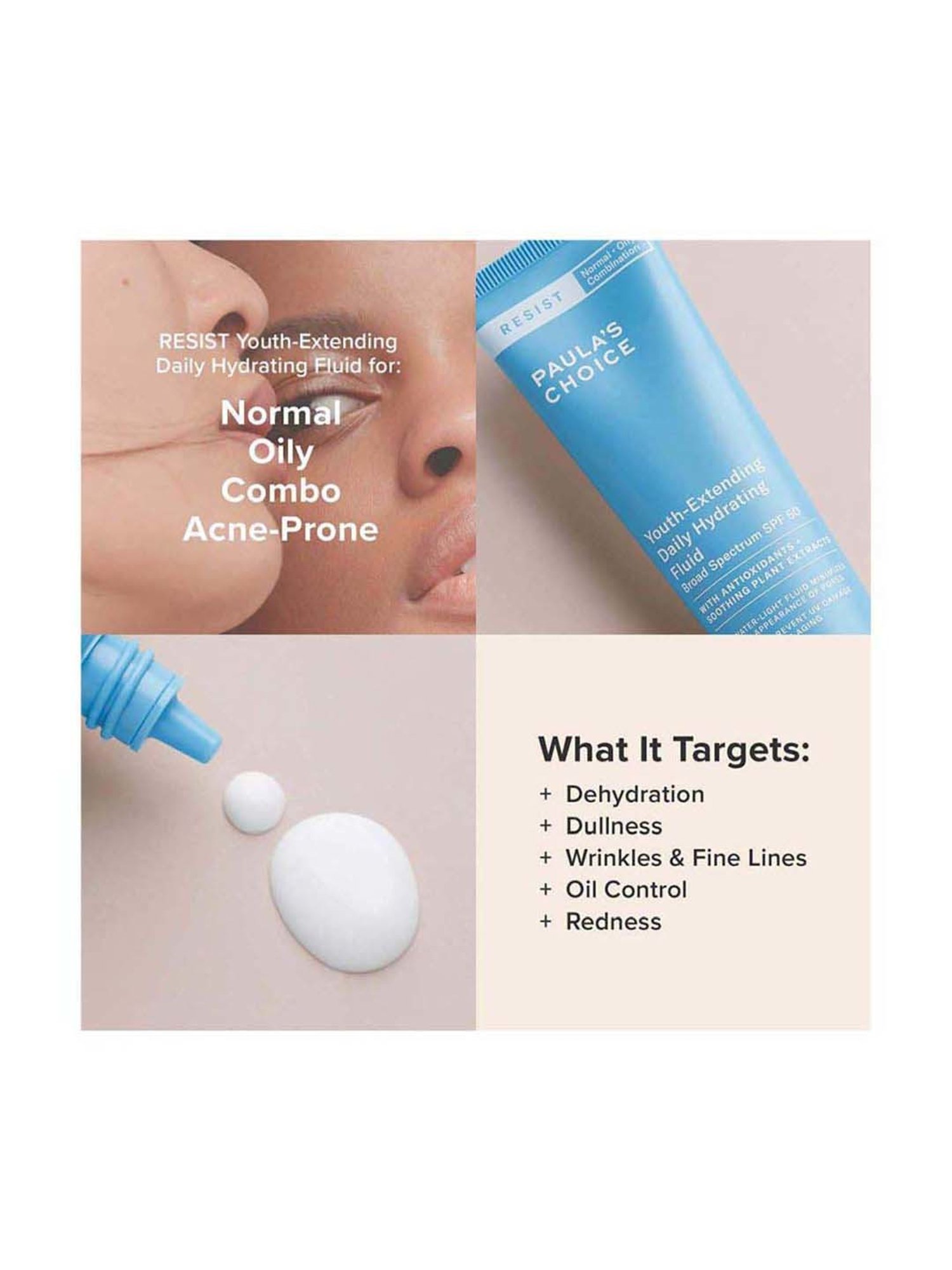 Paula's Choice Resist Daily Hydrating Fluid SPF 50, UVA & UVB Protection Sunscreen 60 ml