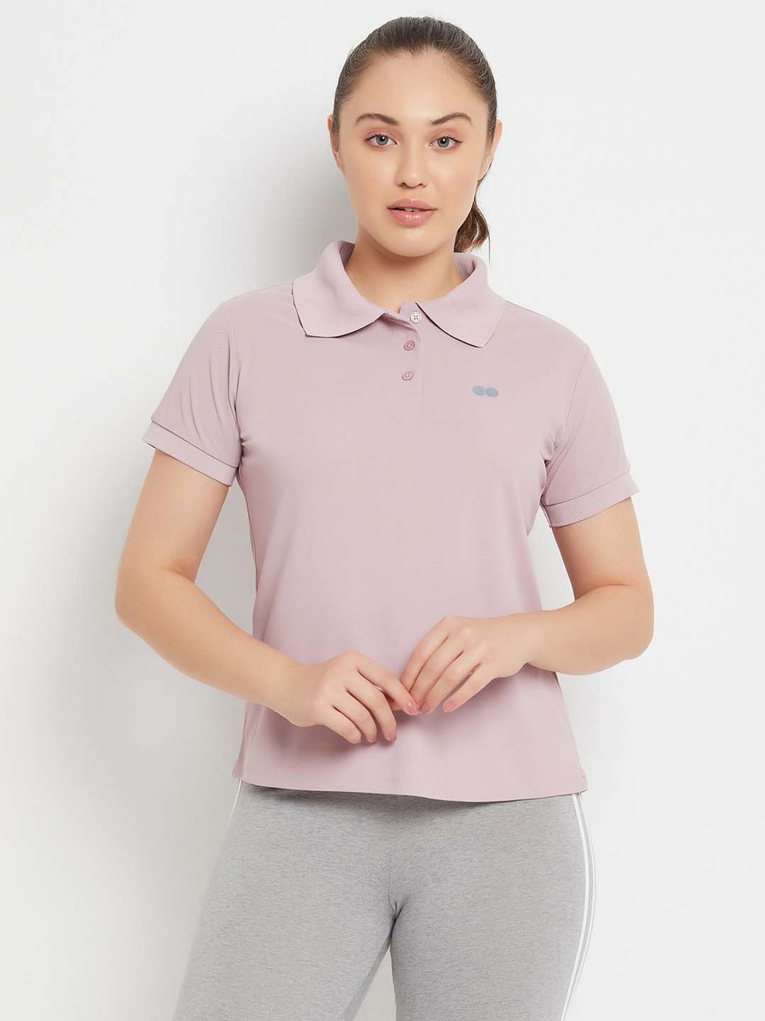 Clovia Purple Regular Fit Sports T-Shirt