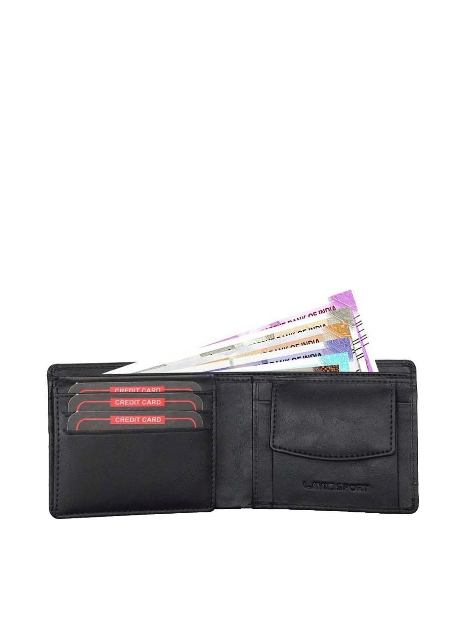 THE HOLISTIK Revival Black & Maroon Casual Leather Bi-Fold Wallet for Men