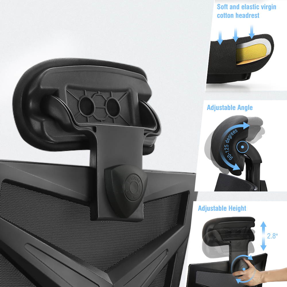 Ergonomic Office Chair High Back Swivel Mesh Chair Computer Desk Task Adjustable