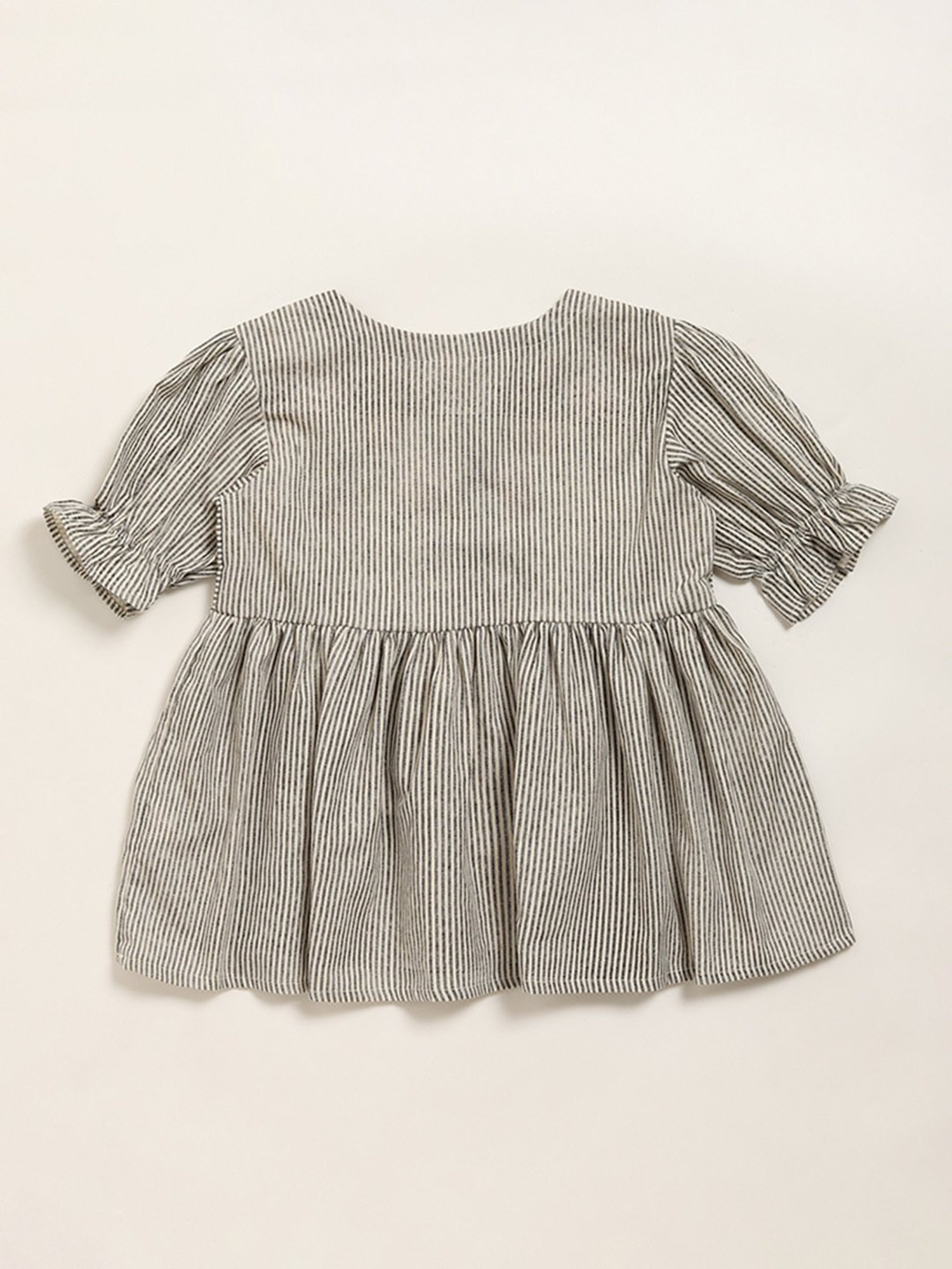 Utsa Kids by Westside Black Floral Embroidered Cotton Blend Top