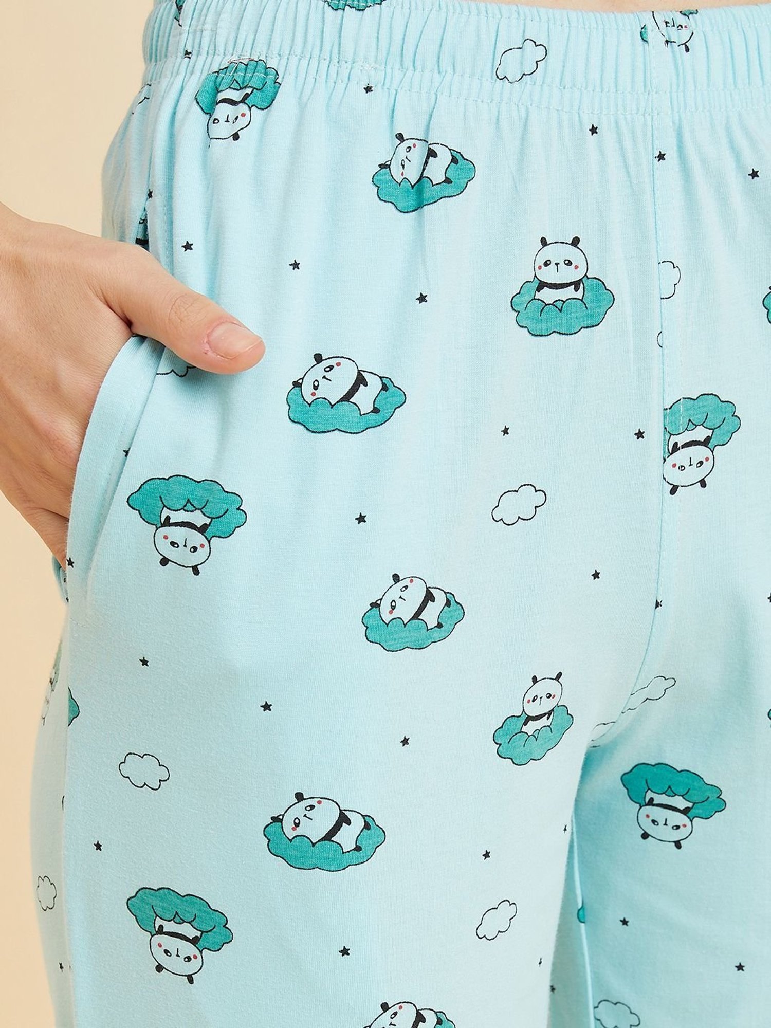 Sweet Dreams Mint Green Cotton Graphic Print Shirt Pyjama Set