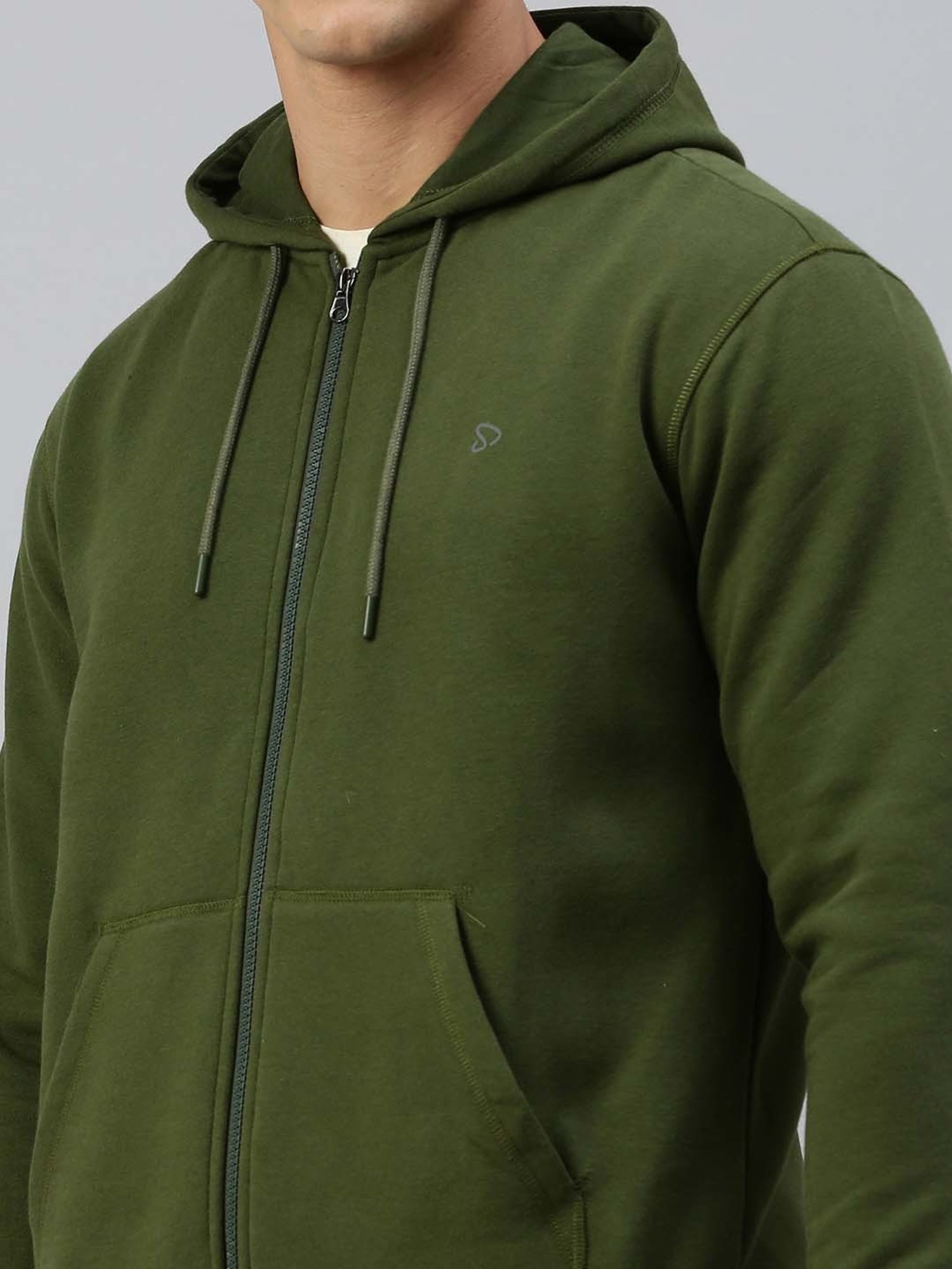 Sporto Green Regular Fit Hooded Jacket and Joggers Set