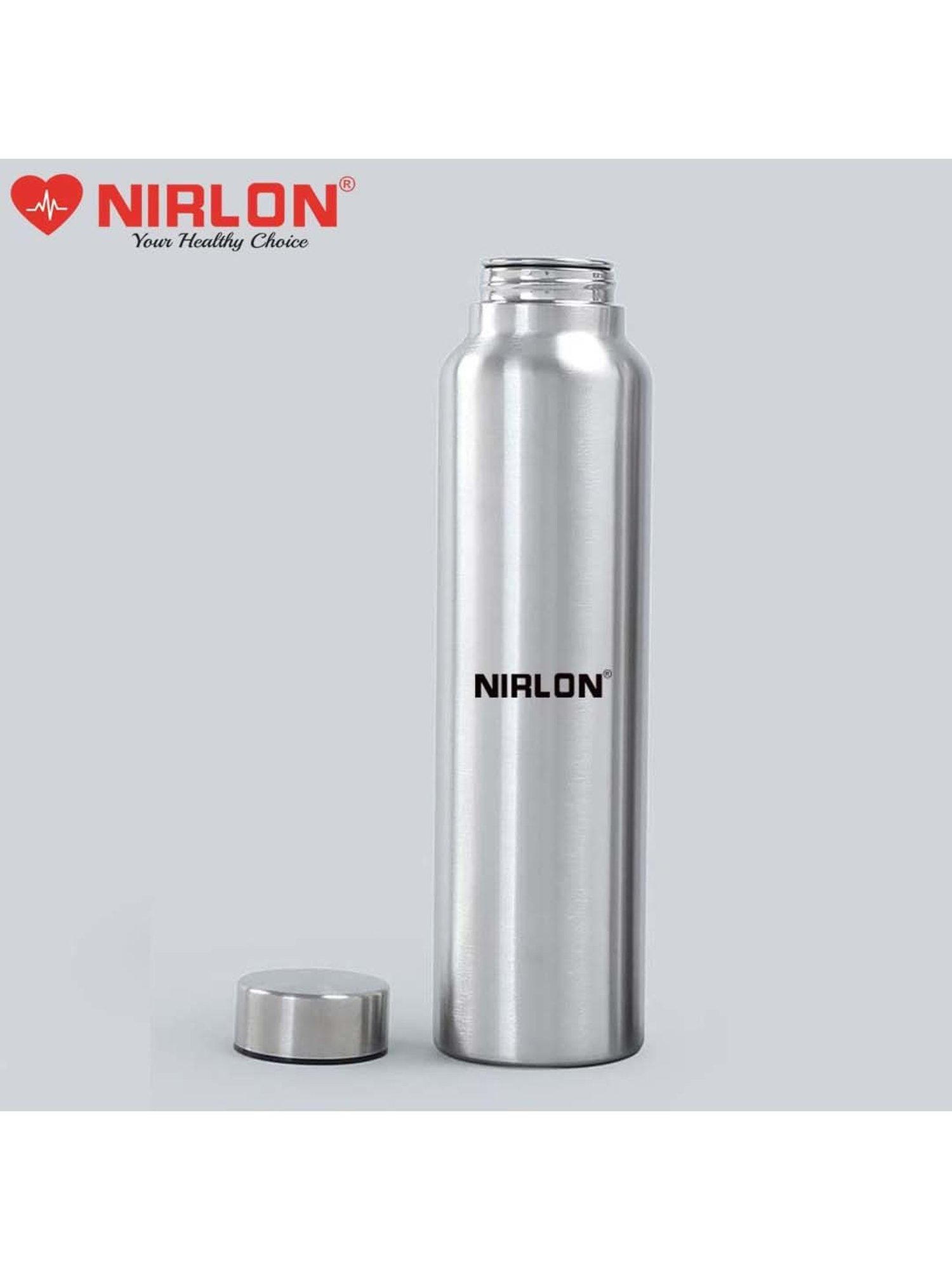 Nirlon Thirst Cool Silver Stainless Steel Water Bottle (1 L) - Set of 3