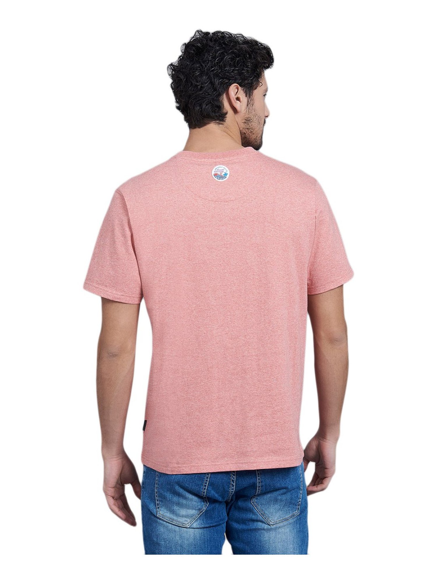Beverly Hills Polo Club Coral Cotton Regular Fit Printed T-Shirt