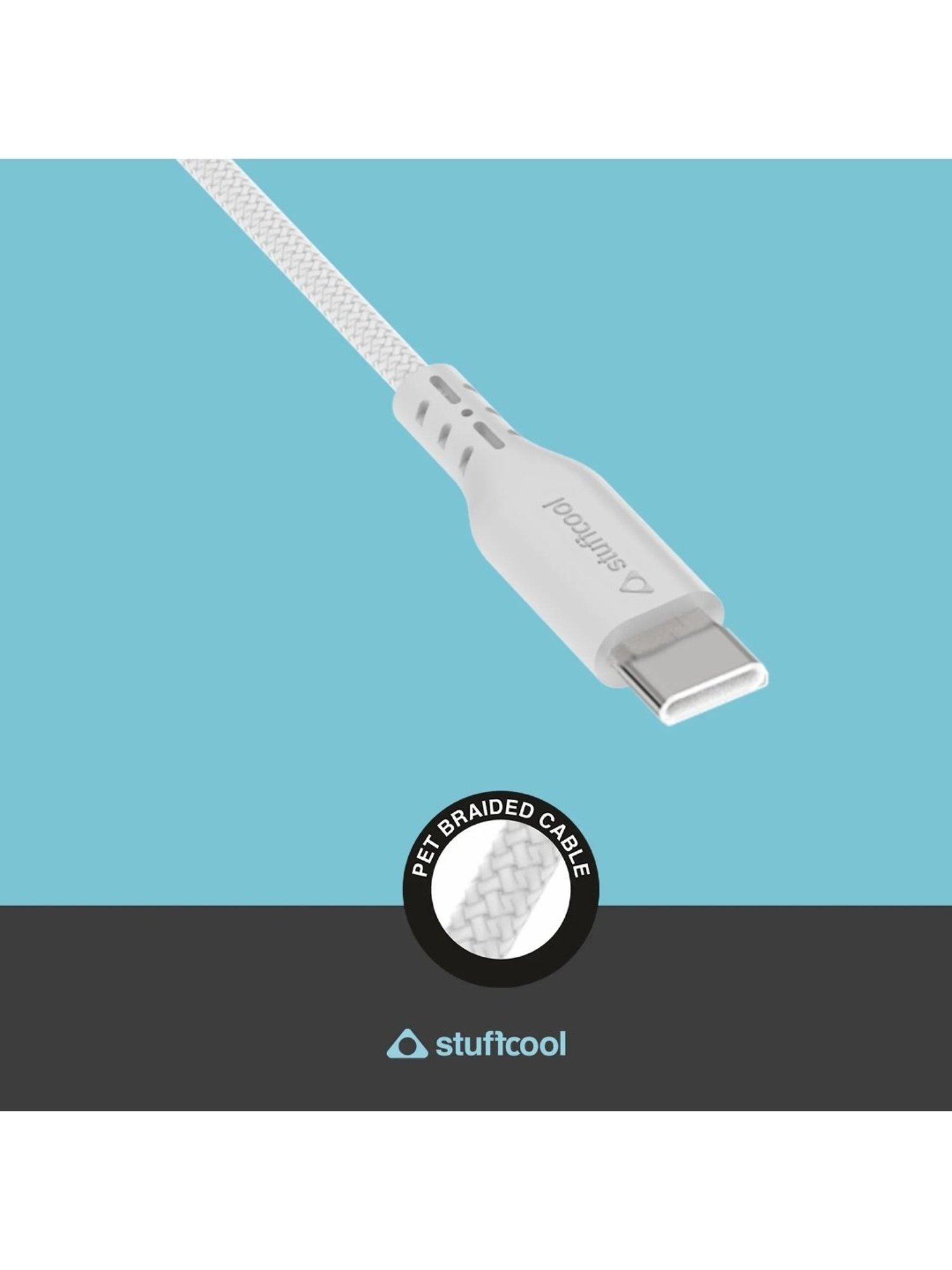 Stuffcool Alto C Cable Fast USB C 100W (White)