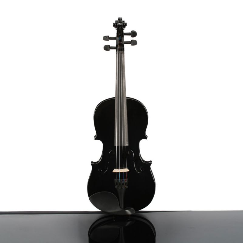 3/4 Size Acoustic Violin Fiddle w/ Case & Bow & Rosin for Beginner Black