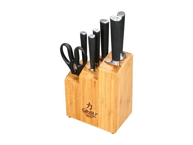 Ginsu 07108 Chikara 8-Piece Stainless-Steel Knife Set with Bamboo Block