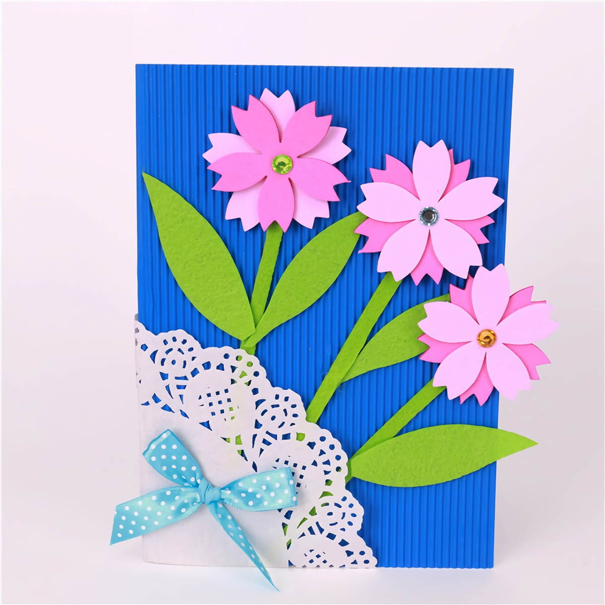 MEIKE M1418 DIY Handmade Mother's Day Greeting Card Set Flower Paper Anniversary Birthday Thanksgiving Cards Gifts for Women Mother Mom 2