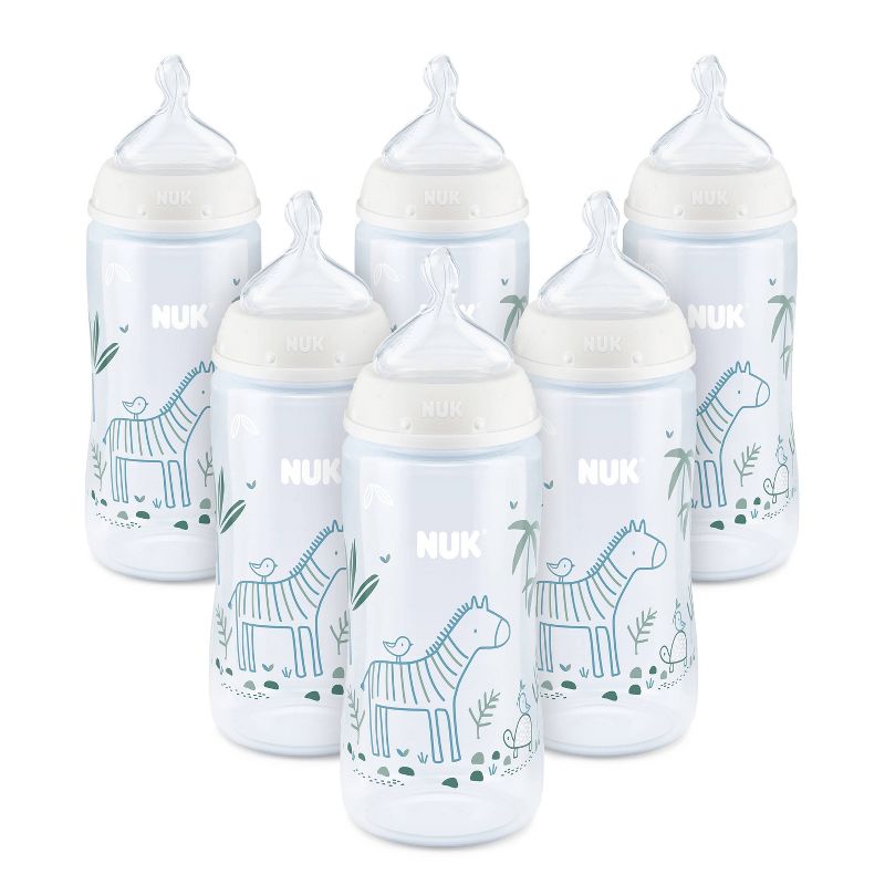 NUK 6pk Smooth Flow Bottle Safari Animals - Zebra - 10oz