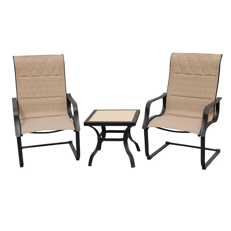3pc Steel Patio Seating Sets Cream - Lokatse