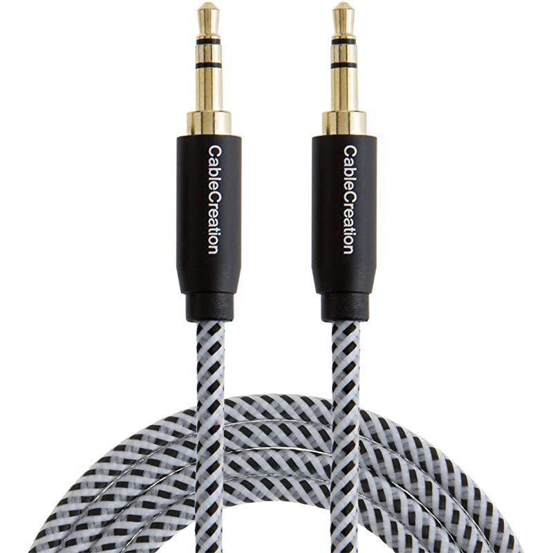 6Feet 35mm Braided Audio Cable 35mm Male to Male Stereo AUX Cable Premium Metal Compatible with Smartphones Tablets MP3 Player Rose Gold