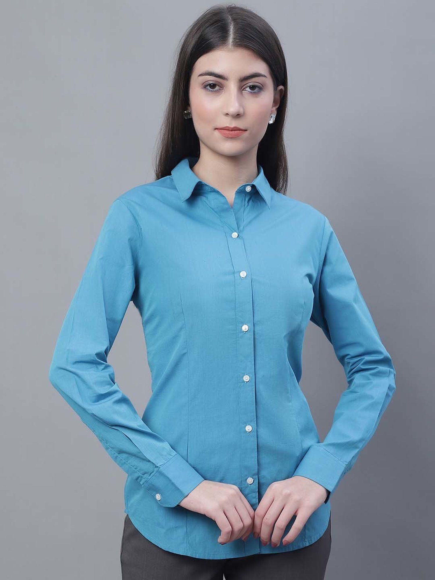 Crozo By Cantabil Dark Blue Formal Shirt