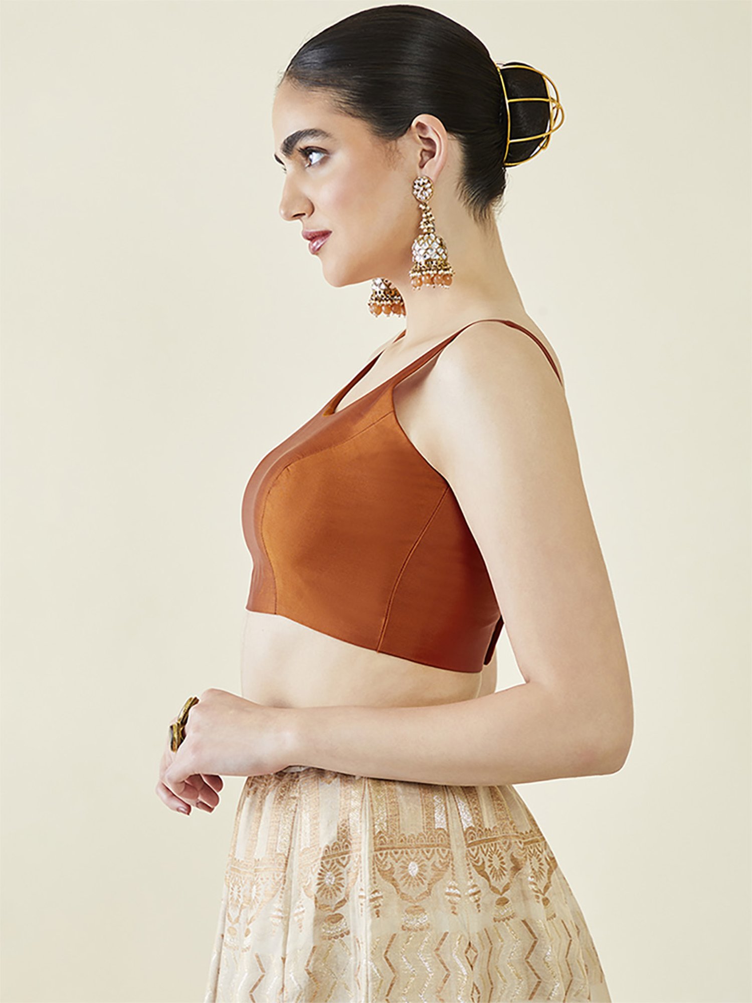 Soch Rust Sleeveless Redymade Blouse