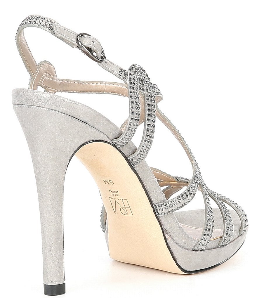 Pelle Moda Jonah Shimmer Suede Jewel Embellished Dress Sandals