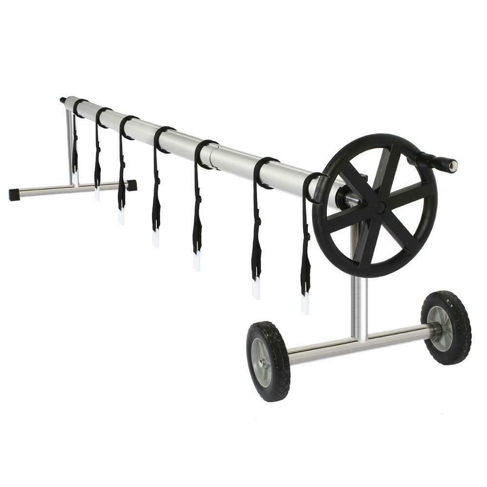 18FT Pool Cover Reel Set Aluminum Solar Swimming Inground Cover Blanket Reel