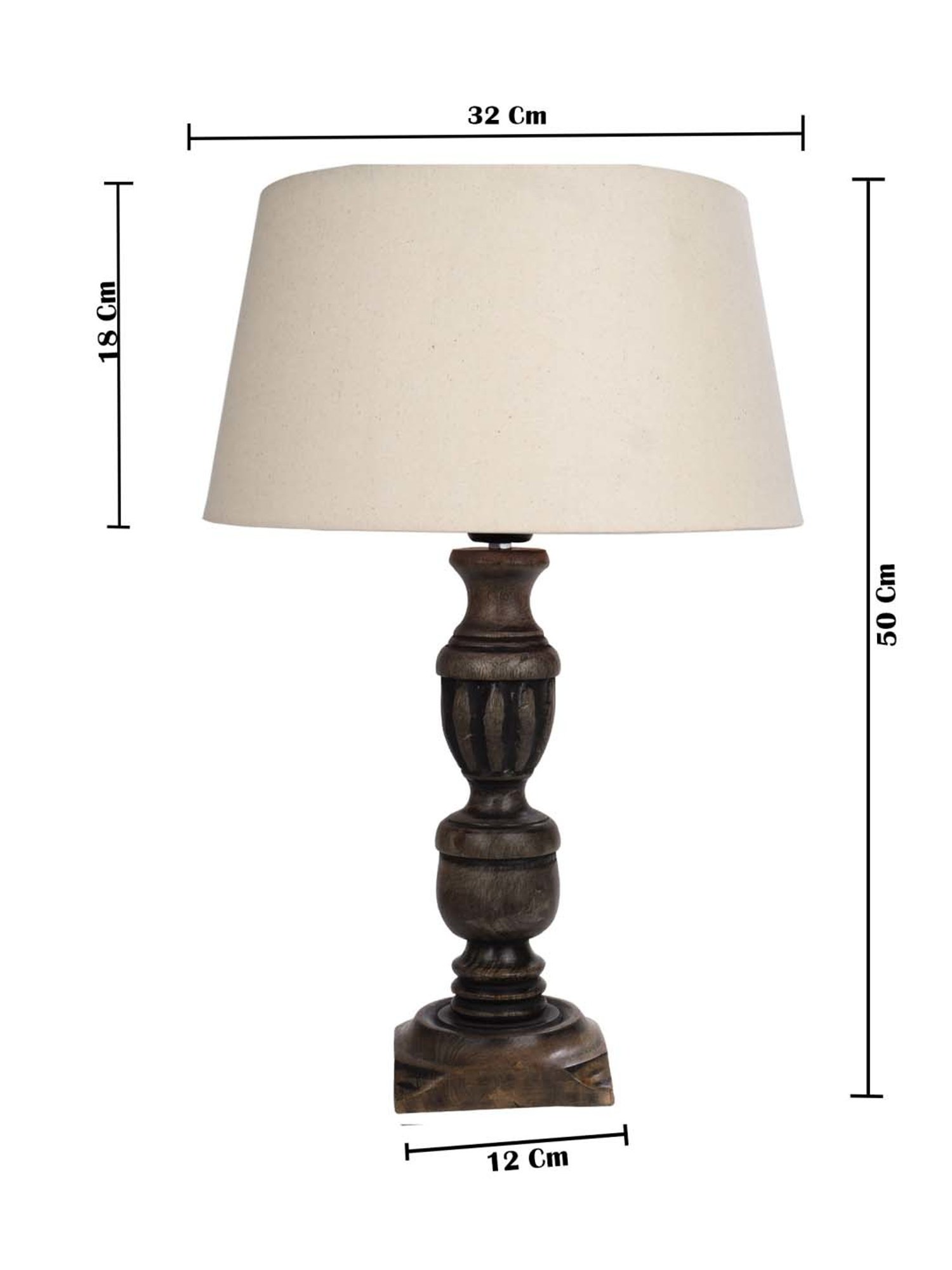 Homesake 'Rustic' Beige & Brown Wood Trophy Carved Table Lamp with Empire Shade - Set of 1