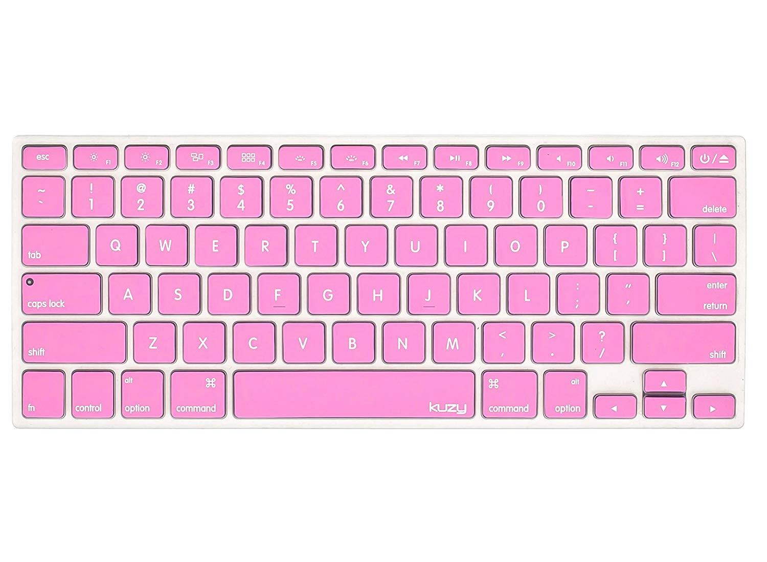 Kuzy ROSE PINK Keyboard Cover Silicone Skin for MacBook Pro 13" 15" 17" (with or w/out Retina Display) iMac and MacBook Air 13" - Rose Pink
