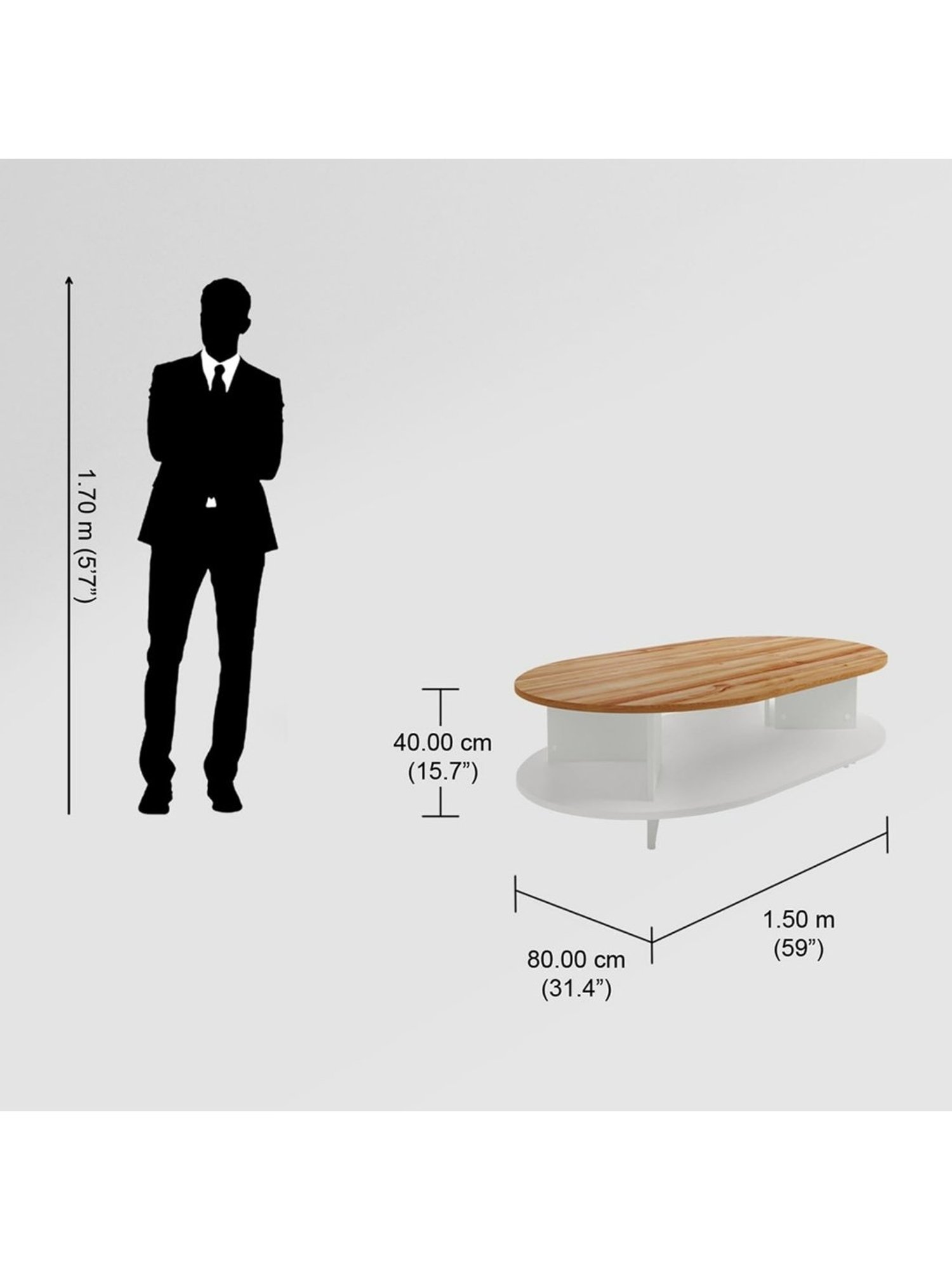 Godrej Interio Osaka Brown Engineered Wood Coffee Table