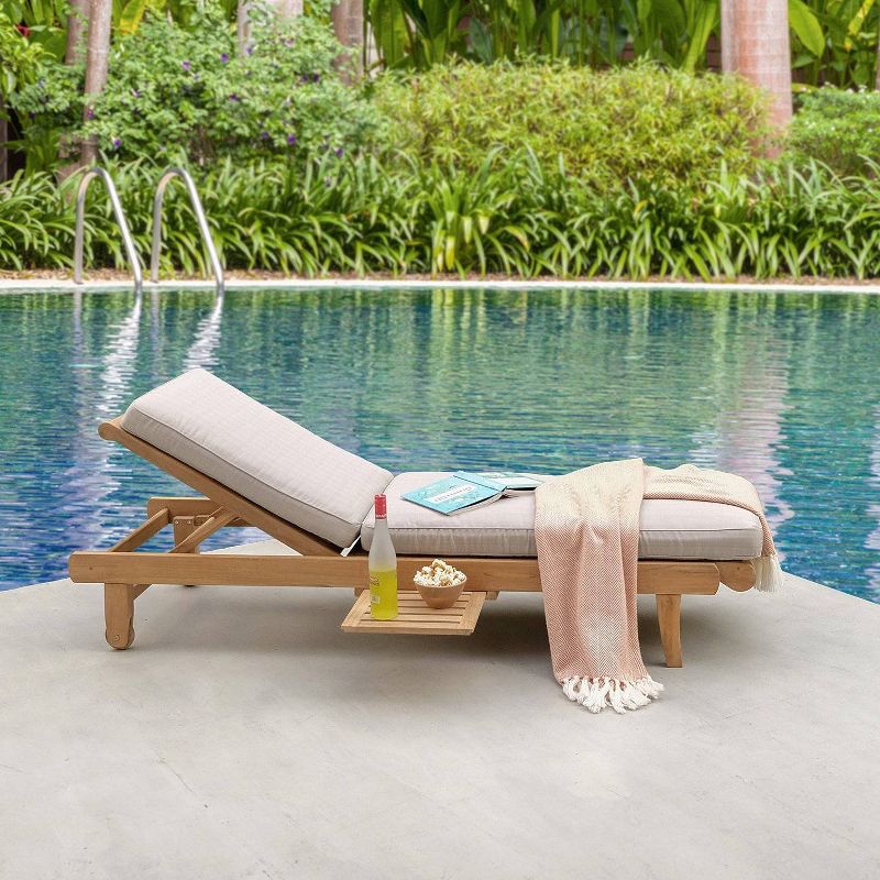 Mosko Outdoor Teak Chaise Lounge with Cushion - Cambridge Casual