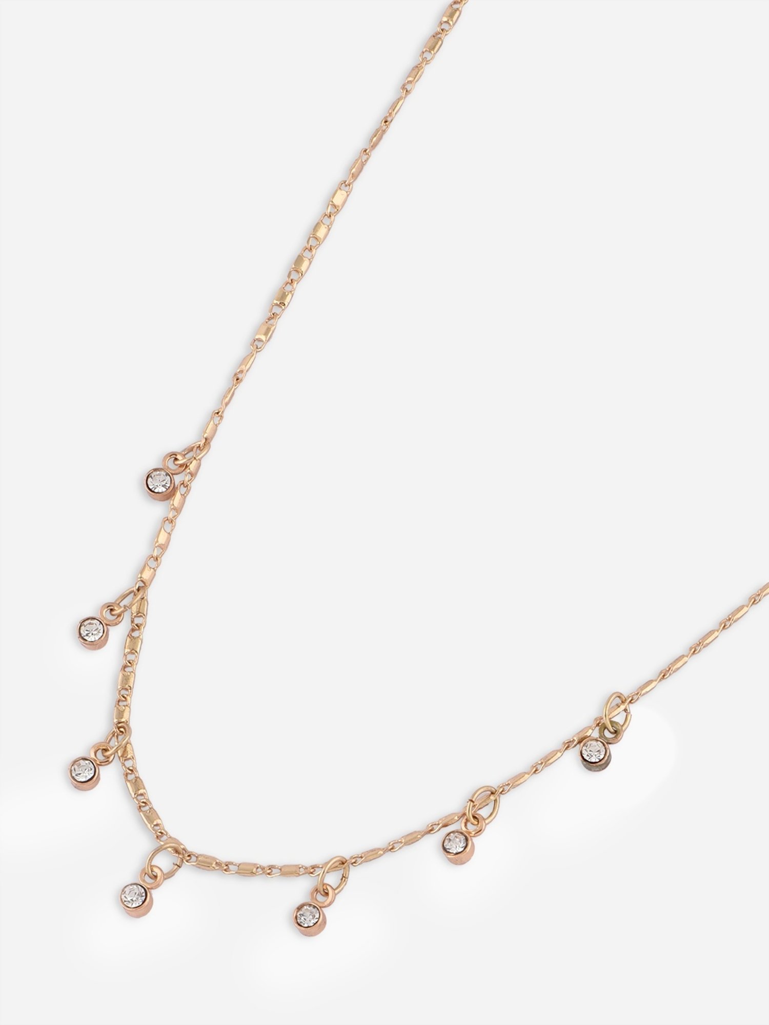 ToniQ Sightly Multi CZ Casual Look Alloy White Necklace for Women