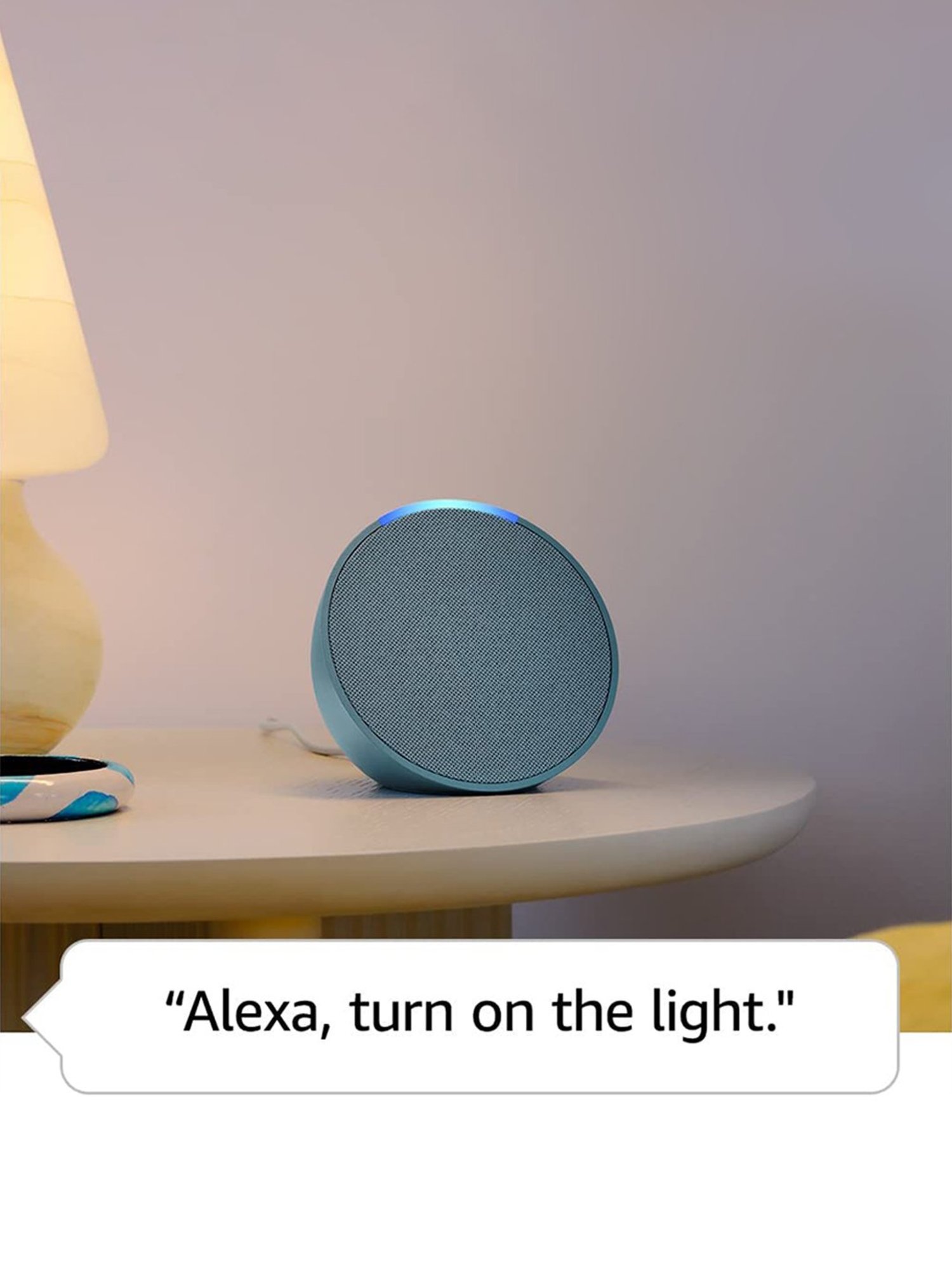 Amazon Echo Pop Smart speaker with Alexa & Bluetooth- Loud sound, balanced bass, crisp vocals, White