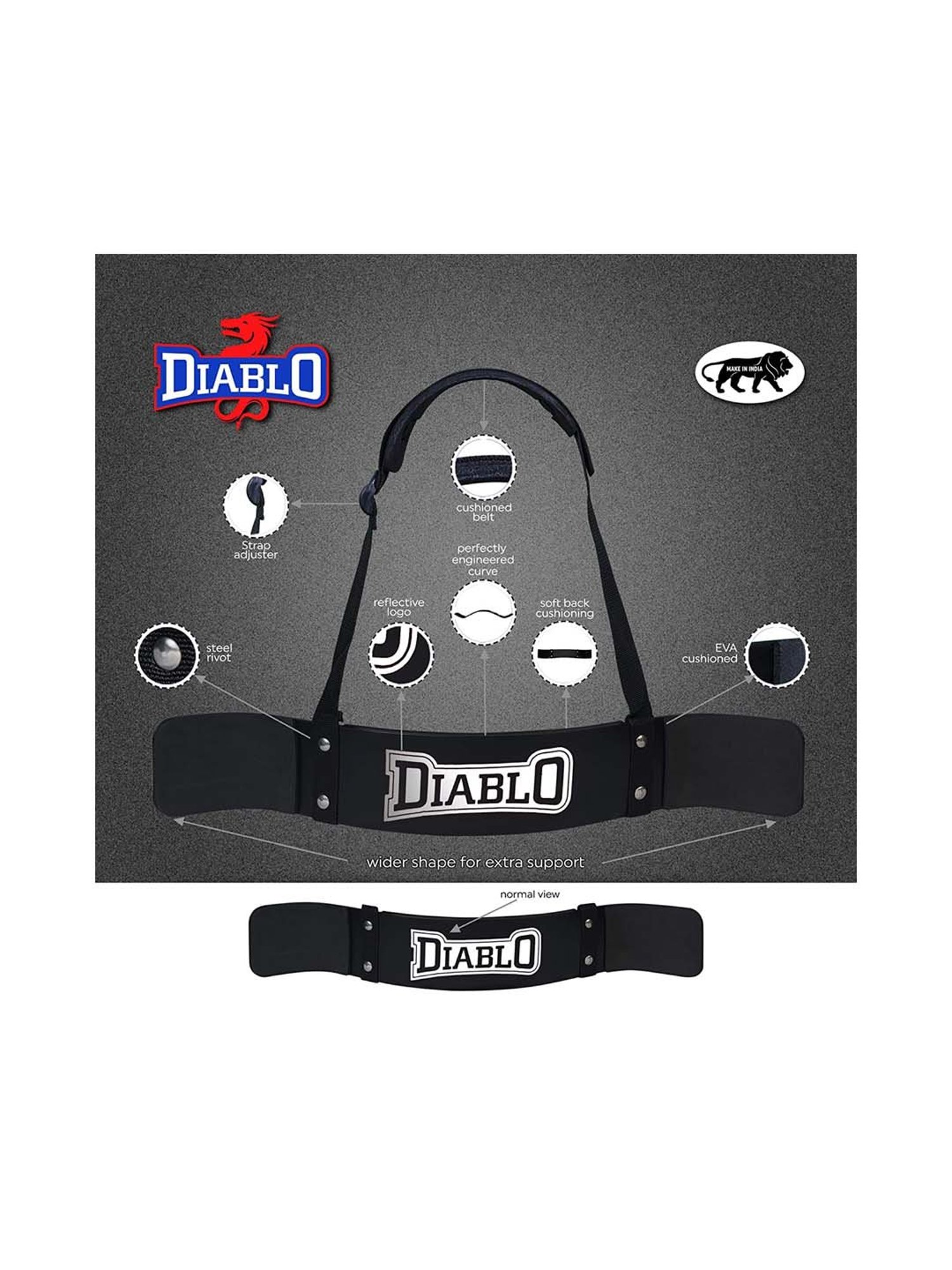 Diablo Midnight Black & White Arm Blaster Padded Straps