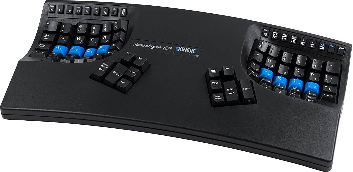 Kinesis Advantage2 QD Ergonomic Keyboard for Dvorak Typists (KB600QD)