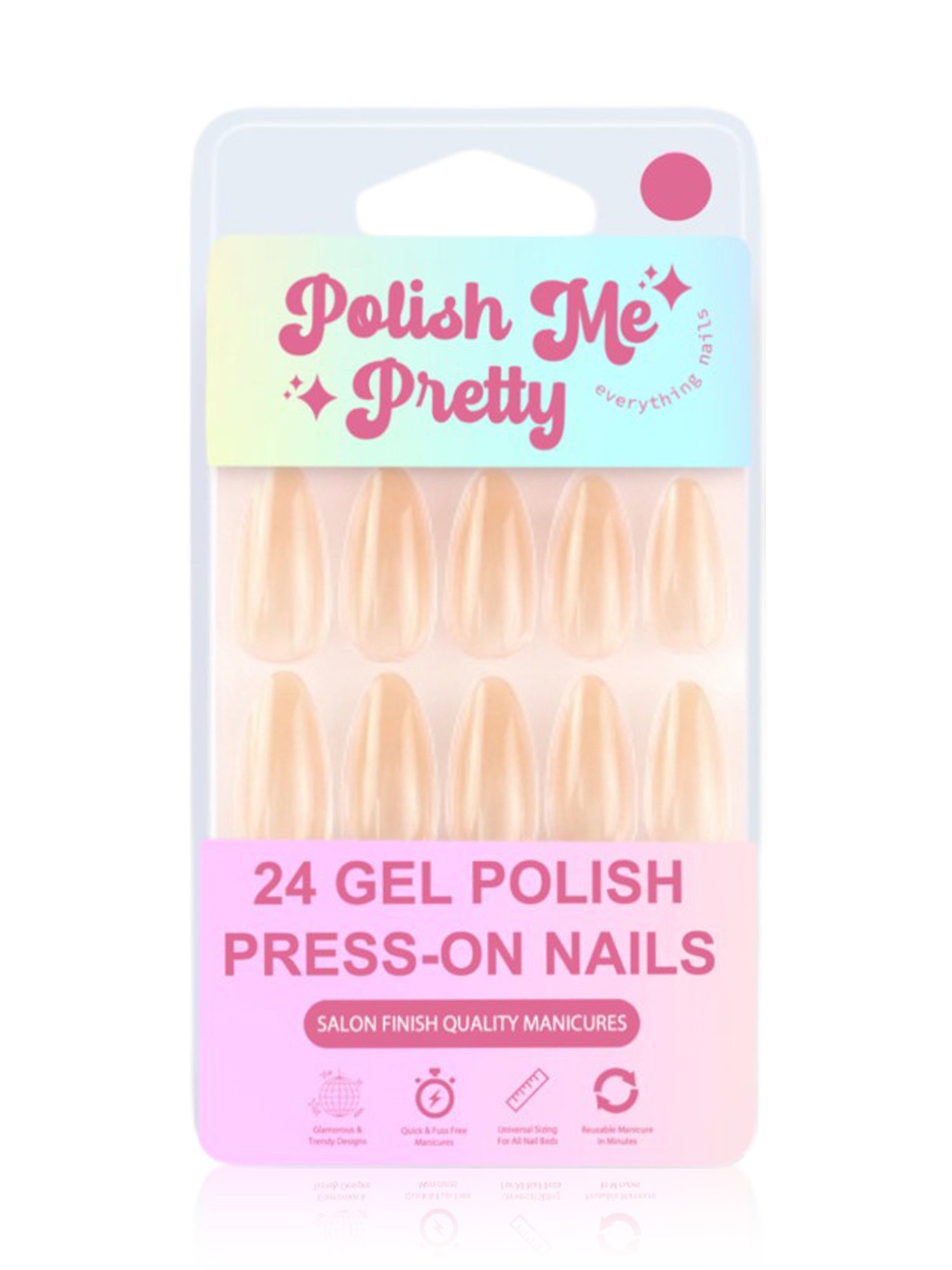 Polish Me Pretty Gel Polish Press On Nails Sand - Nude Ombre - Set of 24