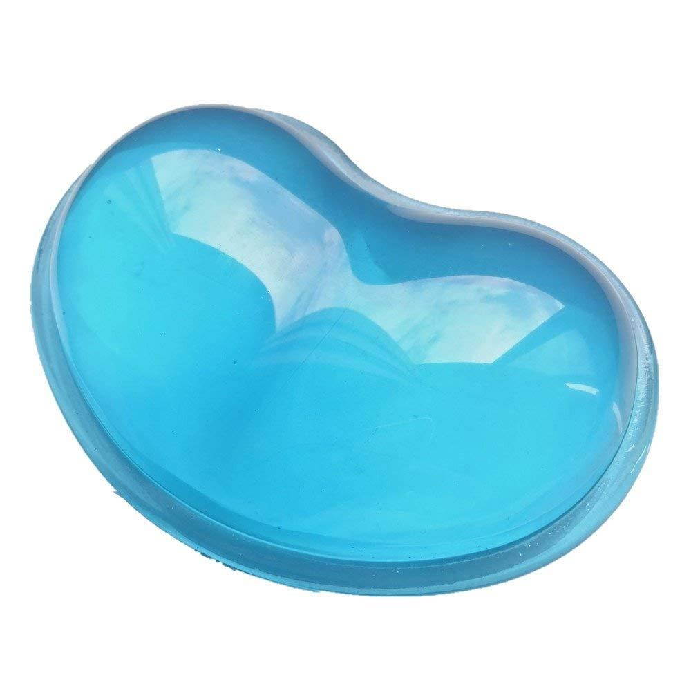LetGoShop Silicone Gel Wrist Rest Cushion Heart-Shaped Translucence Ergonomic Mouse Pad Cool Hand Pillow Effectively Reduce Wrist Fatigue and Pain(Blue)